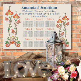 アールヌーボー結婚座席表 ポスター