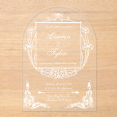 アールヌーボー結婚式招待状オン澄んアクリル アクリル招待状 (正面)