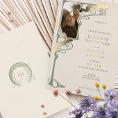 アールヌーボー結婚式招待状サルベージレトロ 箔招待状