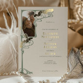 アールヌーボー結婚式招待状サルベージレトロ 箔招待状