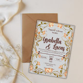 アールヌーボー結婚式招待状 | エレガント5" x 7" V 招待状