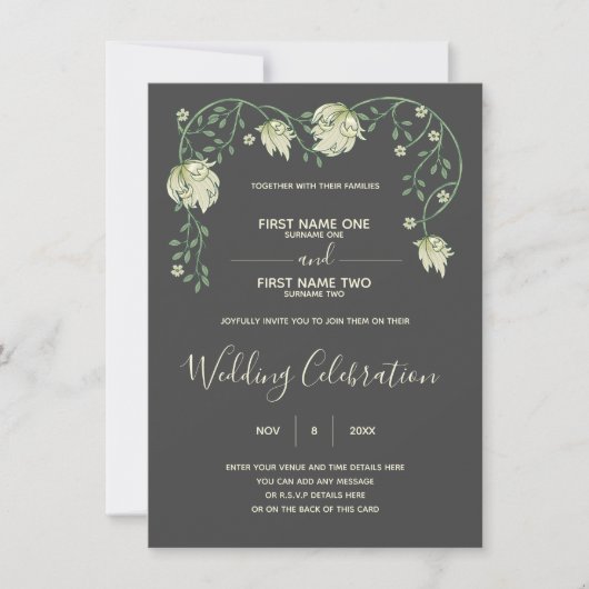 アールヌーボー結婚式招待状 招待状 (正面)