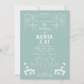 アールヌーボー結婚式招待状 招待状 (正面)