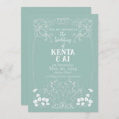 アールヌーボー結婚式招待状 招待状 (正面/裏面)