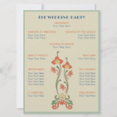 アールヌーボー結婚式 プログラム (裏面)