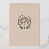 アールヌーボー結婚金ゴールドアクセント植物学 箔招待状 (裏面)