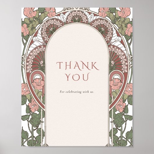 アールヌーボー編集可能カラーヴィンテージ記号 ポスター (正面)