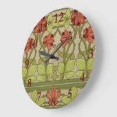 アールヌーボー縁どフローラ ラージ壁時計 (傾斜)