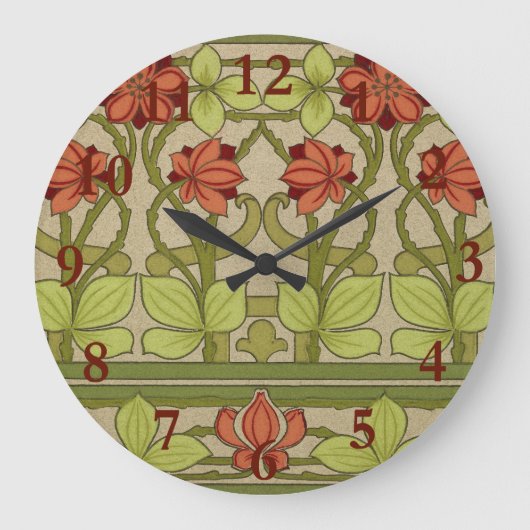 アールヌーボー縁どフローラ ラージ壁時計 (正面)