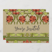 アールヌーボー縁どフローラ 招待状 (正面/裏面)