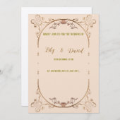 アールヌーボー縁ど結婚式招待状 招待状 (正面/裏面)