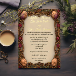 アールヌーボー縁ど&フォイルレタリング- 箔招待状