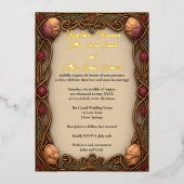 アールヌーボー縁ど&フォイルレタリング- 箔招待状 (正面)