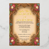 アールヌーボー縁どII & Foilレタリング- 箔招待状 (正面)