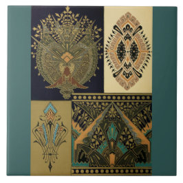 アールヌーボー織り柄クリストファー・ドレッサー タイル