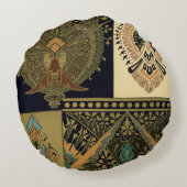 アールヌーボー織り柄クリストファー・ドレッサー ラウンドクッション (裏面)