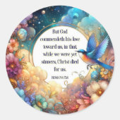 アールヌーボー聖書聖句フローラ復活祭 ラウンドシール (正面)