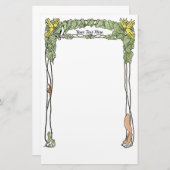 アールヌーボー自然をテーマにした文房具 – 水彩 便箋 (正面/裏面)