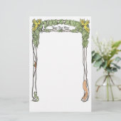 アールヌーボー自然をテーマにした文房具 – 水彩 便箋 (スタンド正面)