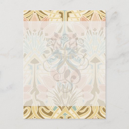 アールヌーボー自然花柄 ポストカード (正面)