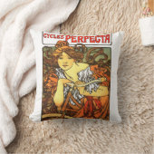 アールヌーボー自転車ミュシャアート クッション (ブランケット)