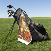 アールヌーボー自転車ミュシャアート ゴルフタオル (グリーン)