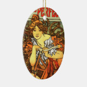 アールヌーボー自転車ミュシャアート セラミックオーナメント (右)