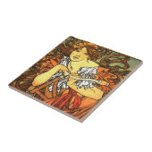 アールヌーボー自転車ミュシャアート タイル (側面)