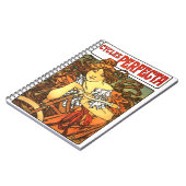 アールヌーボー自転車ミュシャアート ノートブック (左側)