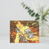 アールヌーボー自転車ミュシャアート ポストカード (スタンド正面)