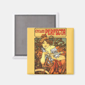 アールヌーボー自転車ミュシャアート マグネット (正面/裏面)