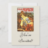 アールヌーボー自転車ミュシャアート 招待状 (正面)