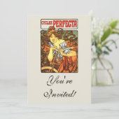 アールヌーボー自転車ミュシャアート 招待状 (スタンド正面)