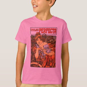 アールヌーボー自転車ミュシャアート Tシャツ