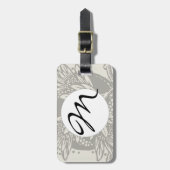 アールヌーボー花フローラミニマリズム ラゲッジタグ (正面縦)