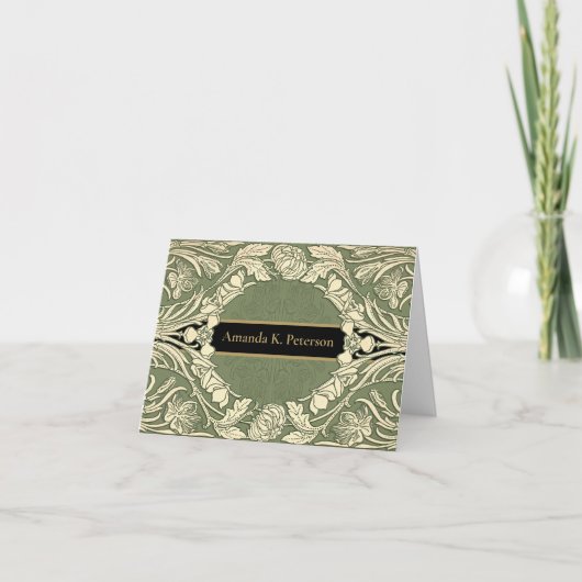 アールヌーボー花フローラ名 ノートカード (正面)