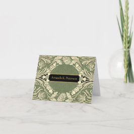 アールヌーボー花フローラ名 ノートカード