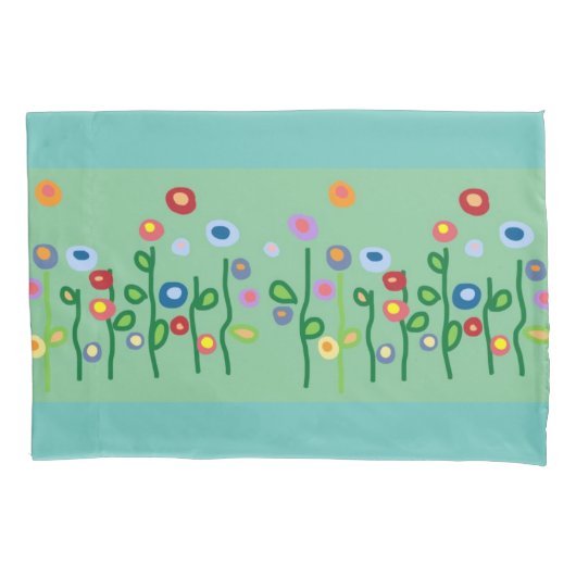 アールヌーボー花 枕カバー (正面)