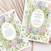 アールヌーボー芸術的ダリアのステンドグラス結婚ズ 招待状