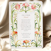 アールヌーボー芸術的ワイルドフラワー金ゴールド結婚ズ 招待状