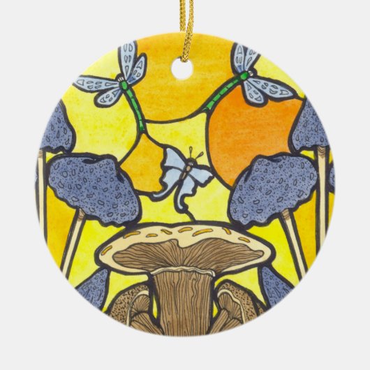 アールヌーボー菌 セラミックオーナメント (正面)