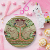 アールヌーボー蓮の花がオーソメイド結婚の装飾 ペーパープレート (パーティー)