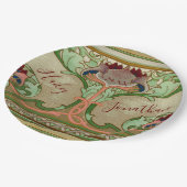 アールヌーボー蓮の花がオーソメイド結婚の装飾 ペーパープレート (アングル)