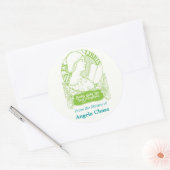 アールヌーボー蔵書票シール ラウンドシール (封筒)