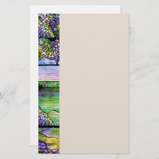 アールヌーボー藤の花フローラ文房具 便箋 (正面/裏面)