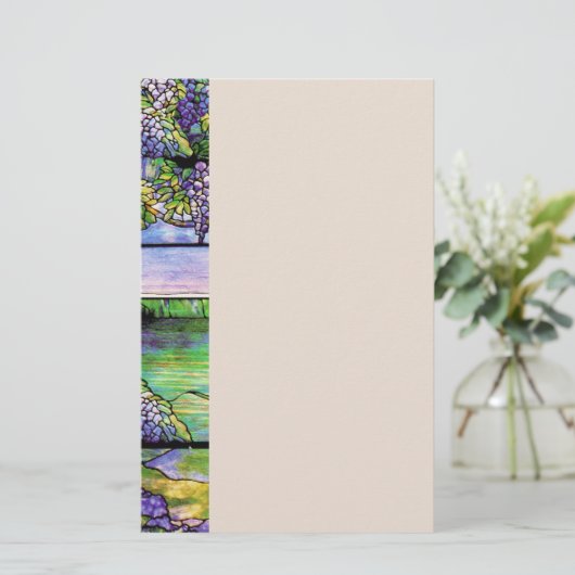 アールヌーボー藤の花フローラ文房具 便箋 (スタンド正面)