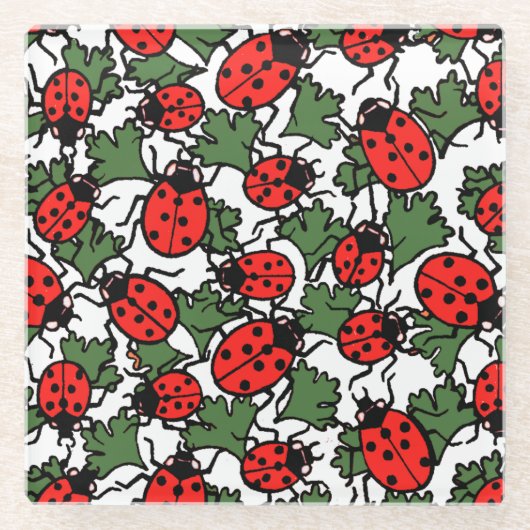 アールヌーボー虫 ガラスコースター (正面)