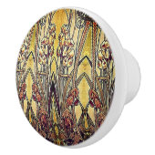 アールヌーボー虹彩模様金ゴールドブロンズレッドエレガント セラミックノブ (右)