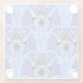 アールヌーボー虹彩花エレガントヴィンテージフローラ ガラスコースター (裏面)