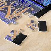 アールヌーボー虹彩花エレガントヴィンテージフローラ ジグソーパズル (側面)